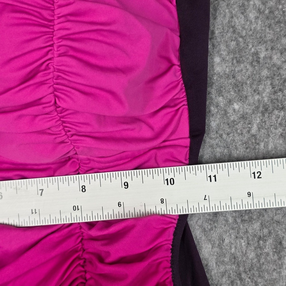 Aqua Green Shape Swimsuit One Piece Pink Purple Ombre Ruched Tummy Control 6 - Picture 8 of 9
